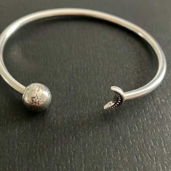 Sterling Pandora moon and stars cuff bracelet - Picture 9 of 9